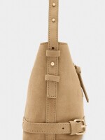 Bolso Bombonera Efecto Piel Con Hebillas taupe