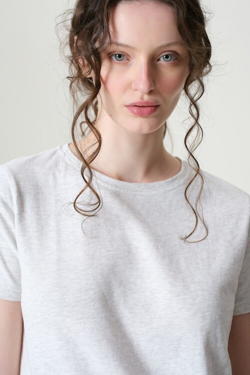 Remera Básica Algodón Gris Melange