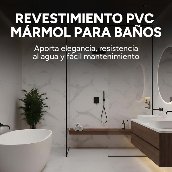 Placa PVC Símil Mármol 2,44 x 1,22 m Mármol Blanco Gris Claro 3
