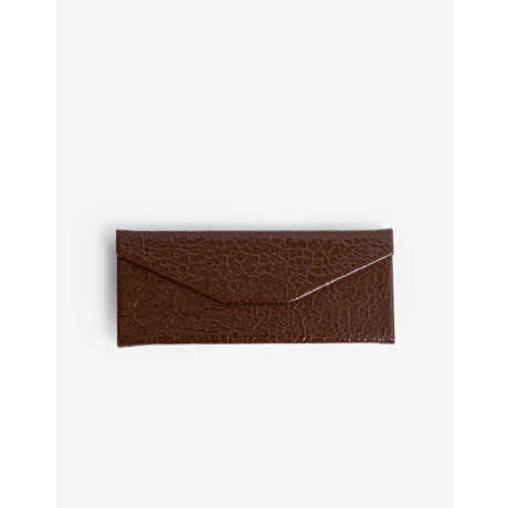 Estuche Plegable De Pu Crocco Marron Chocolate