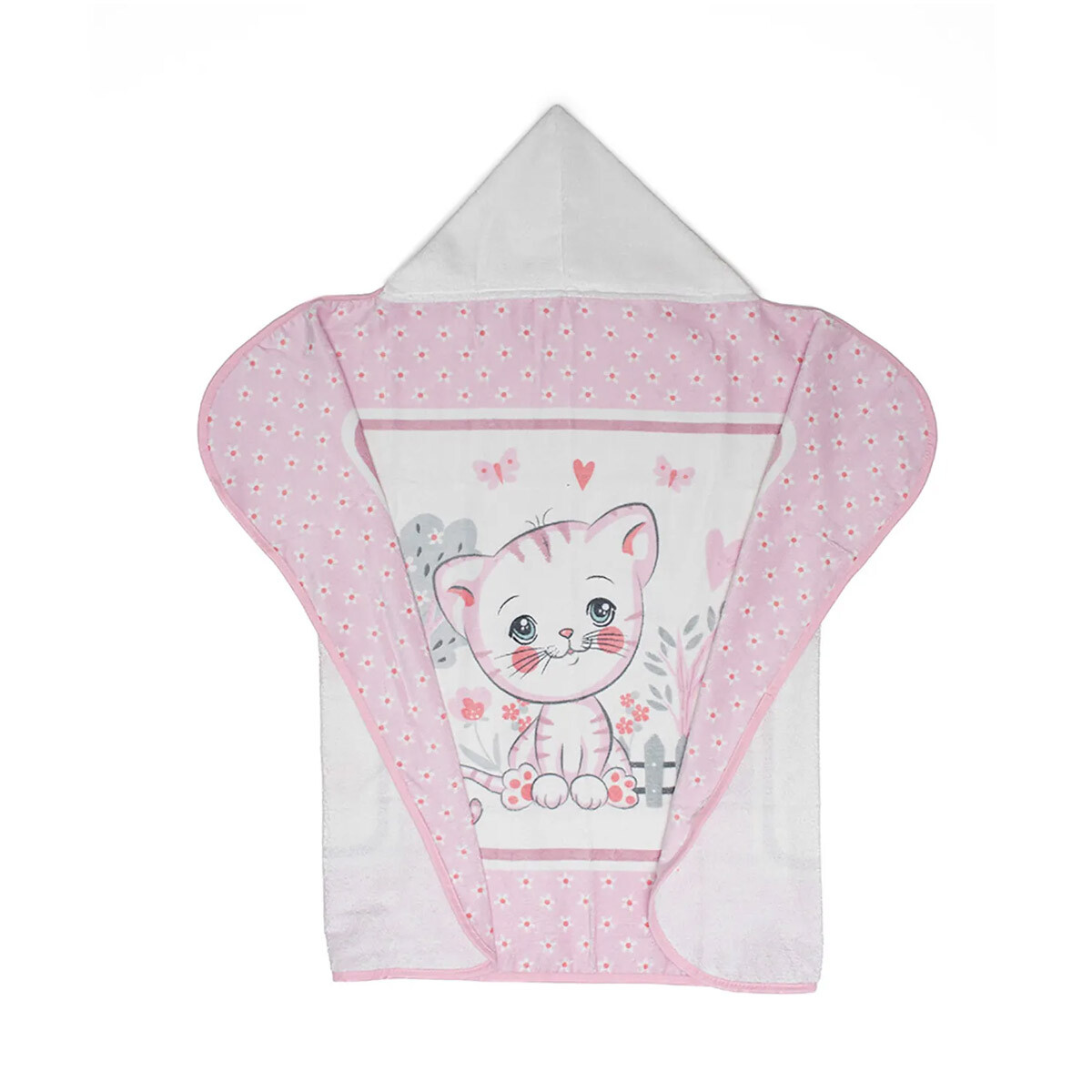 Toalla Con Capucha Bebé Döhler Velour 90 x 70 cm - GATITA 