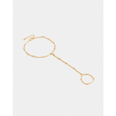 Pulsera Flexible Con Anillo Dorado