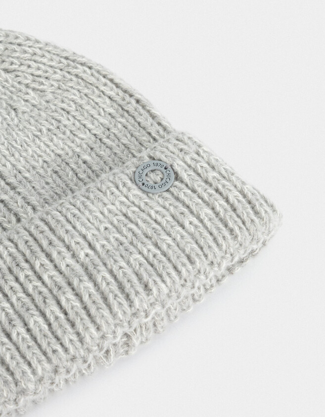 Gorro Romántico Gorro Tejido Con Pompón - Gris Claro