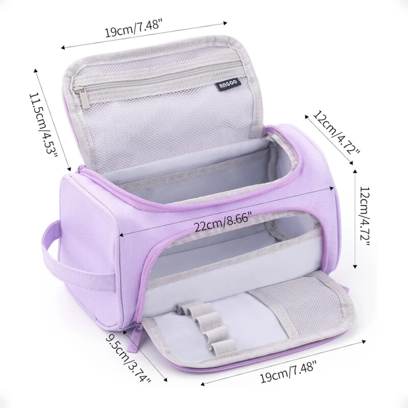 Bolso Cartuchera Gran Capacidad Para Lápices Y Marcadores Lila