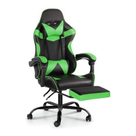 Silla Gamer Lumax Modelo ROM con Apoyapies Negro/Verde