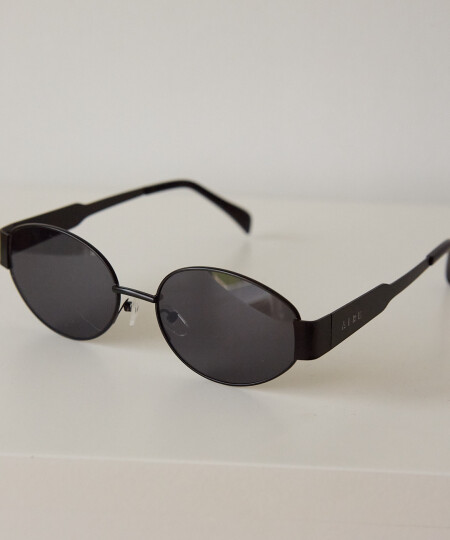 METAL ROUND SUNNIES BLACK/BLACK