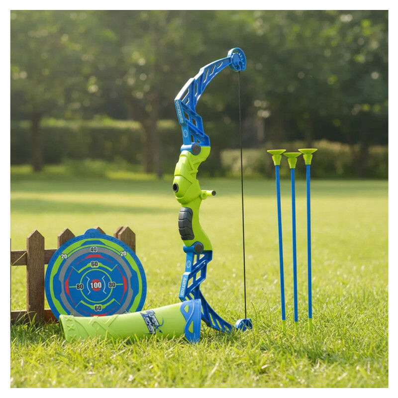 Arco y flecha juego azul y verde Arco y flecha juego azul y verde