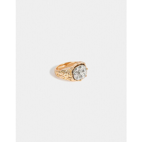 Anillo Vintage Sello Combinacion Bicolor