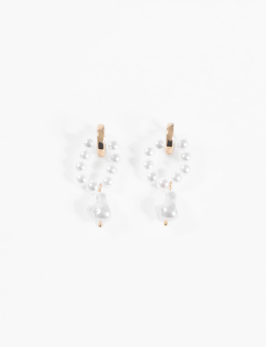 Aros con perlas - dorado 