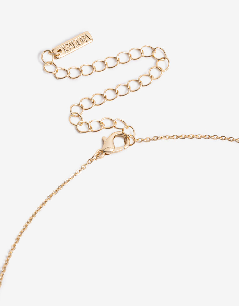 Cadena Corta con Dije Piedra Cadena Con Piedra Turquesa - Dorado