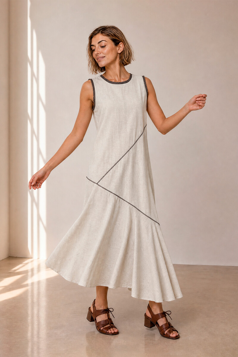 VESTIDO DIAGONAL NATURAL