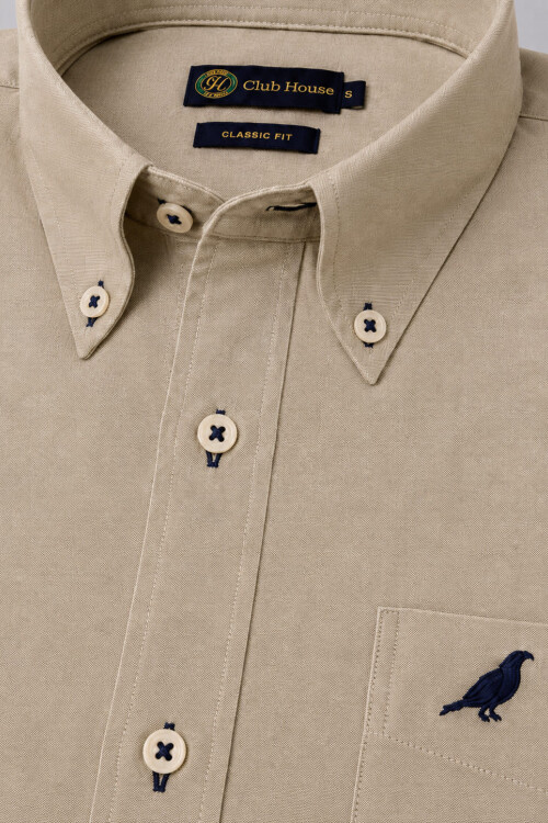 Camisa Cotton Twill Botton Down Beige
