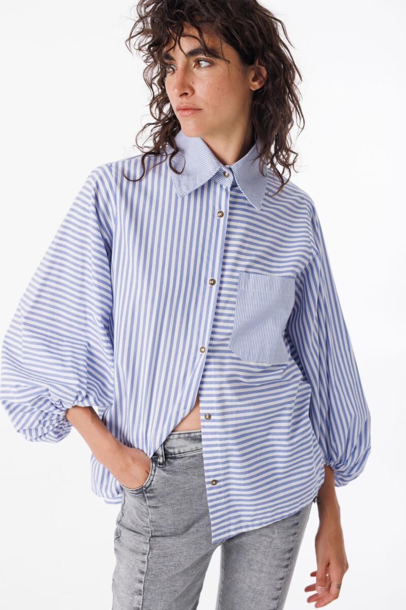 Camisa Alas Rayas Azul