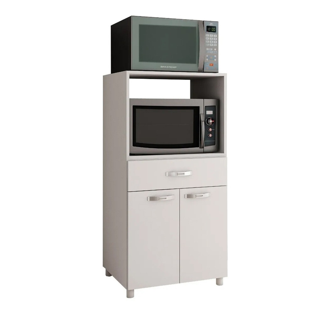 ARMARIO 2 PUERTAS 1 CAJÓN ORGANIZADOR MULTIUSO CON ESTANTE PARA MICROONDAS ARMARIO 2 PUERTAS 1 CAJÓN ORGANIZADOR MULTIUSO CON ESTANTE PARA MICROONDAS