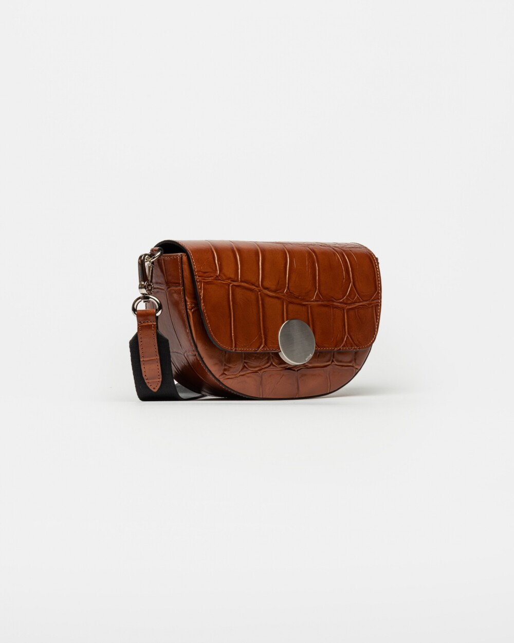 Bandolera The Circle En Cuero Grabado Croco Cuoio