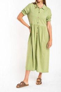 Vestido Lino Pistacho