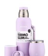 Kit Termo 750Ml. Slim Con Manija + Mate De Acero Con Tapa Lila