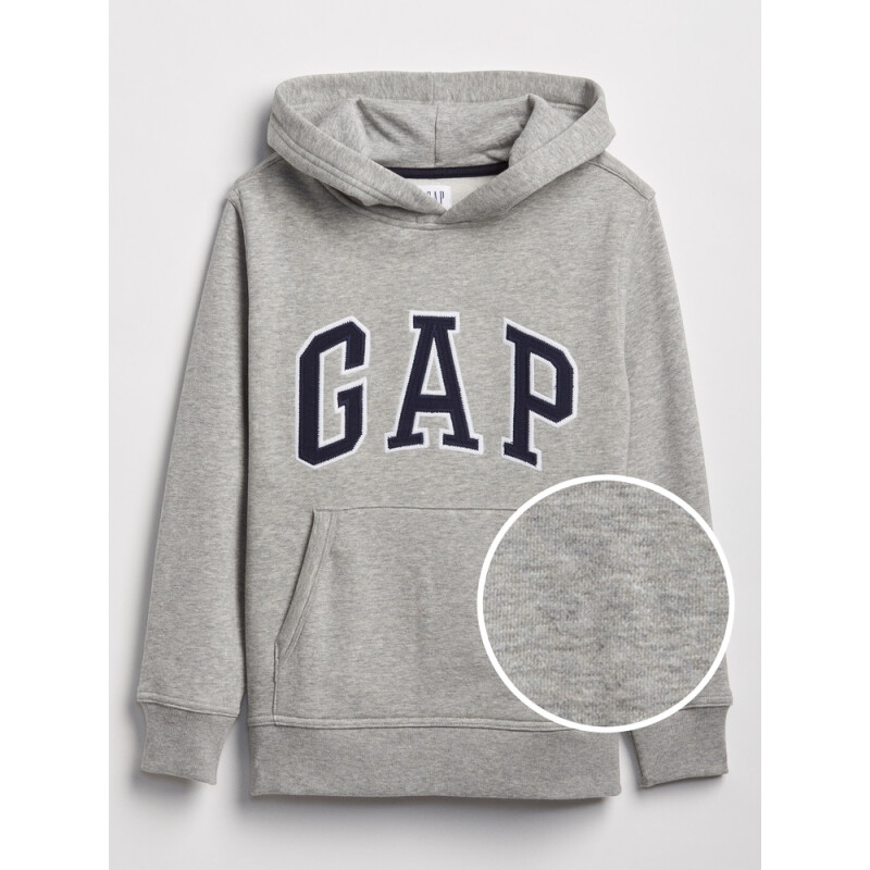 V-NEW CAMPUS LOGO HOOD LIGHT HEATHER GREY B10