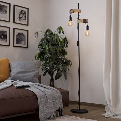 Portátil pie madera/portalámparas 2XE27 TOWNSHEND EG6062