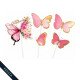 Topper Feliz Cumple Mariposa Rosa