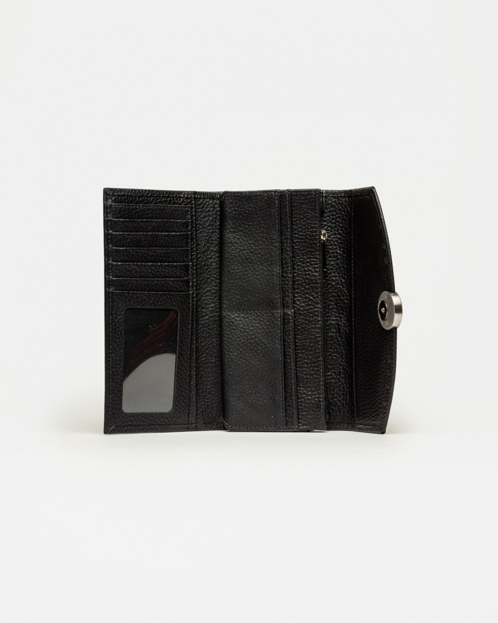 Billetera The Circle en cuero graneado Negro