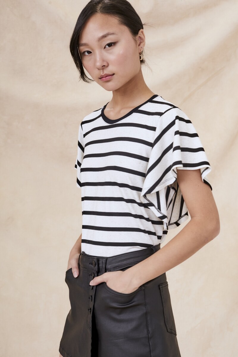 Remera Rayada Negro