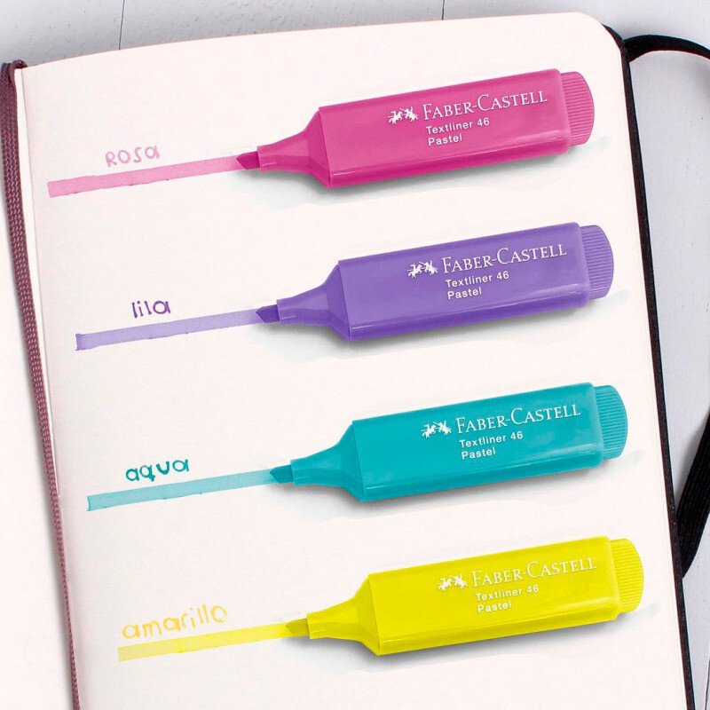 Resaltador Grueso Faber-Castell Pastel x4 #Resaltador Grueso Faber-Castell Pastel X 4