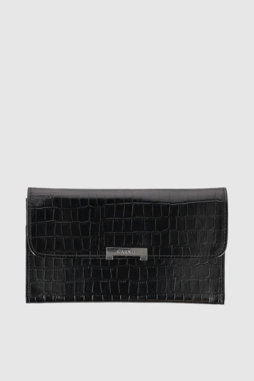 Portadocumentos con broche Crocco Negro