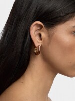 Aros Alargados Con Efecto Carey marron