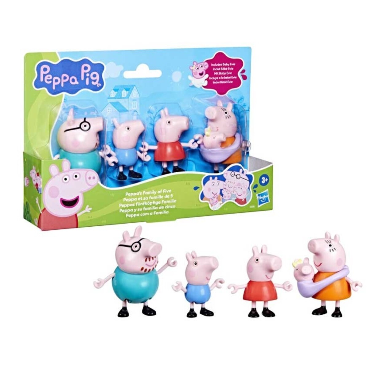 Peppa Pig Familia Completa con Bebé Evie – Pack x5 