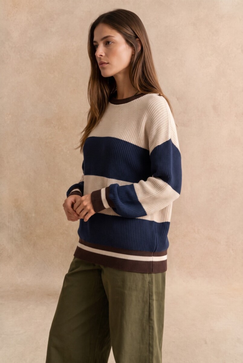 Sweater Rayado - Marino 