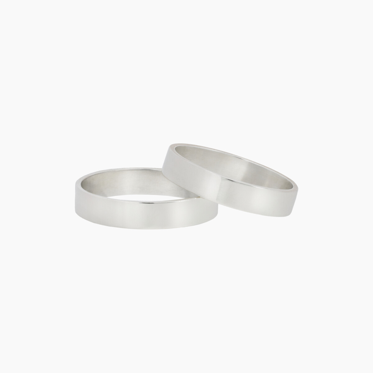 Par De Alianzas En Plata 925 Modelo Cinta 
