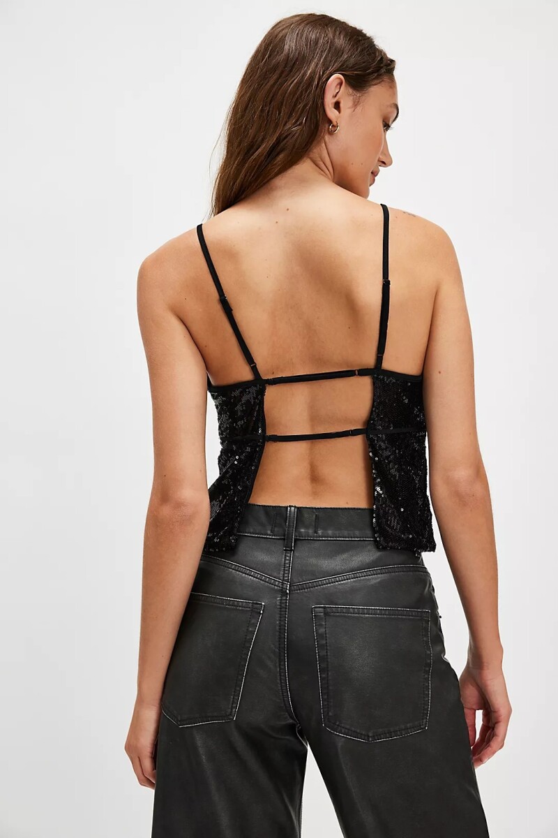 JAMES SEQUIN TANK Negro