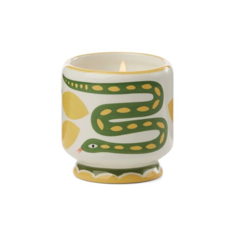 AD080 Vela Aromática De Cerámica 8oz Pintada A Mano - Snake