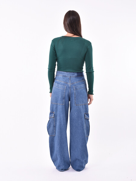REMERA SPREAD VERDE OSCURO