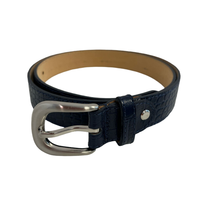 Cinto De Cuero Crocco Azul FI CINTURON DE CUERO CROCCO HEBILLA