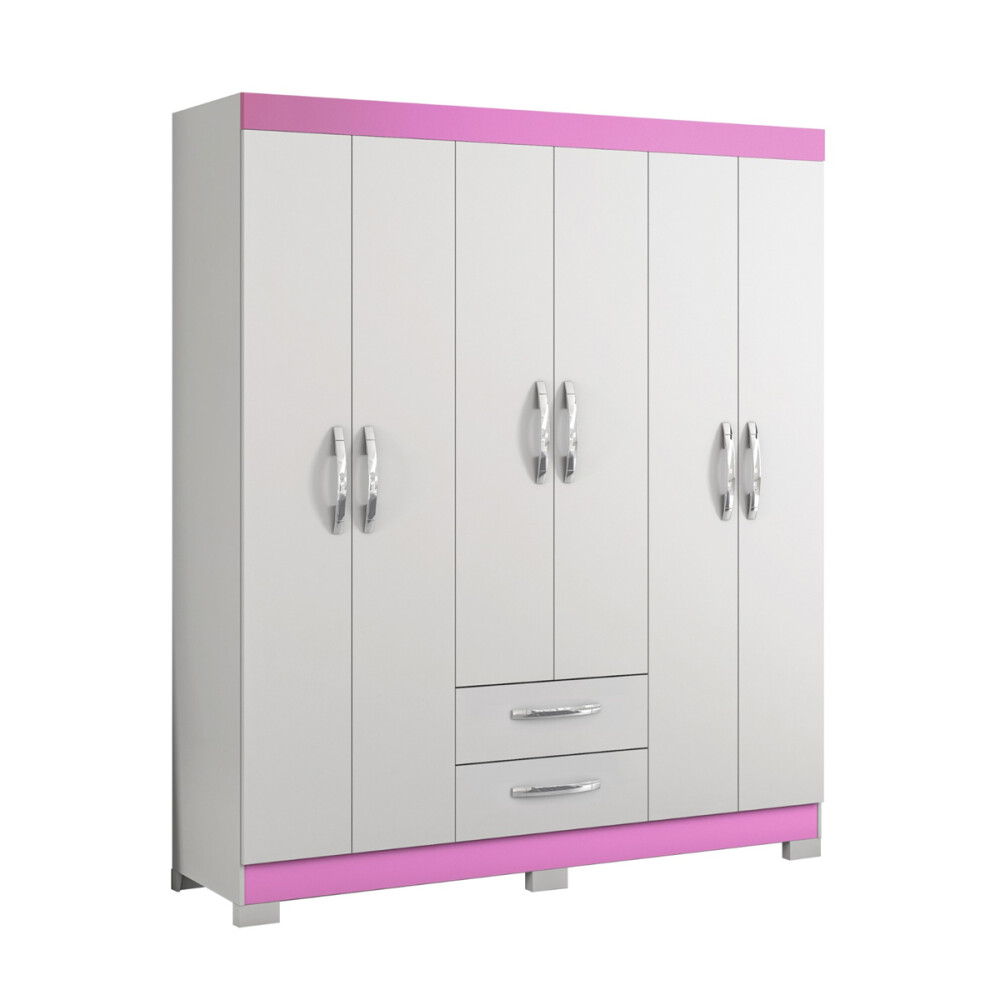 ROPERO 6 PUERTAS 2 CAJONES GUARDARROPA ARMARIO PLACARD CLOSET BLANCO - FLEX