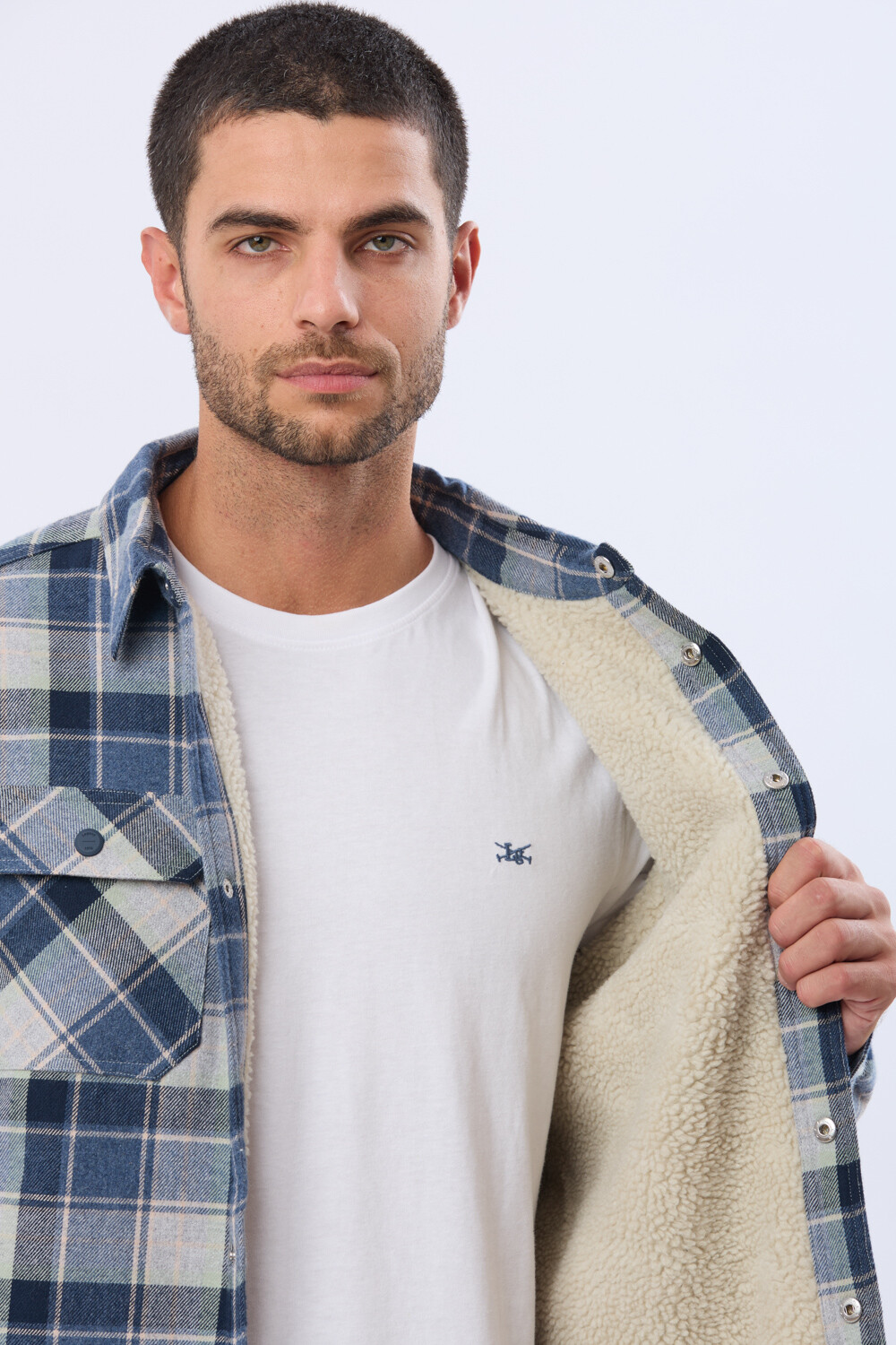 CAMPERA LEÑADORA CON CORDERITO Denim