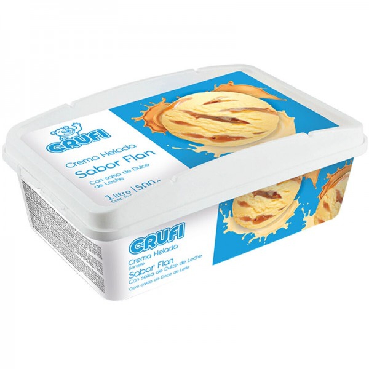 HELADO FLAN CON SALSA DULCE DE LECHE 1LT CRUFI 