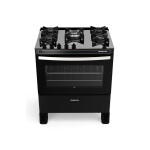 COCINA S/GAS 5 HORNALLAS, MESADA VIDRIO, ENC. ELÉCTRICO negro