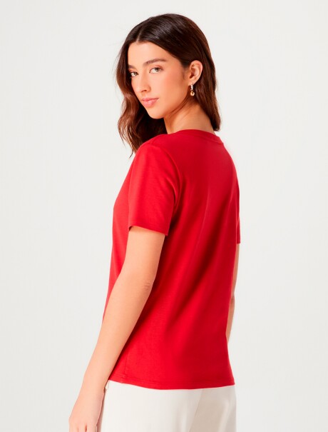 CAMISETA BÁSICA ESCOTE V ROJO