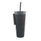Vaso Tumbler C/Bombilla 700ml Keep Negro