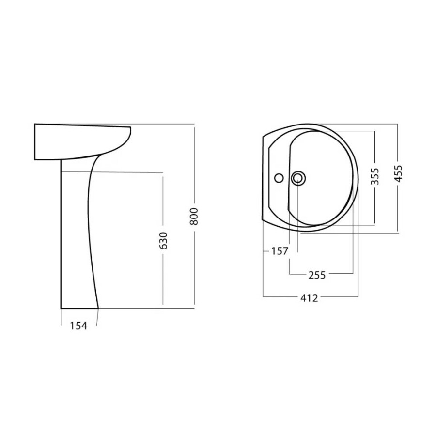 Lavatorio 1 agujero Andina Lavatorio 1 agujero Andina
