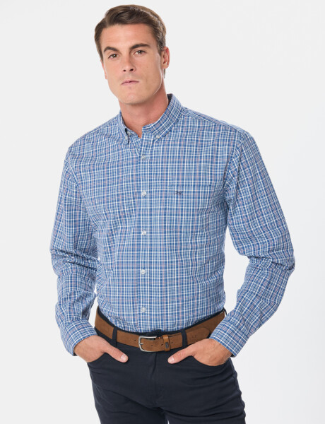 CAMISA A CUADROS Azul