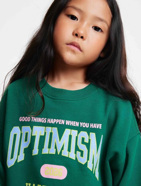 BUZO INFANTIL CON ESTAMPA VERDE