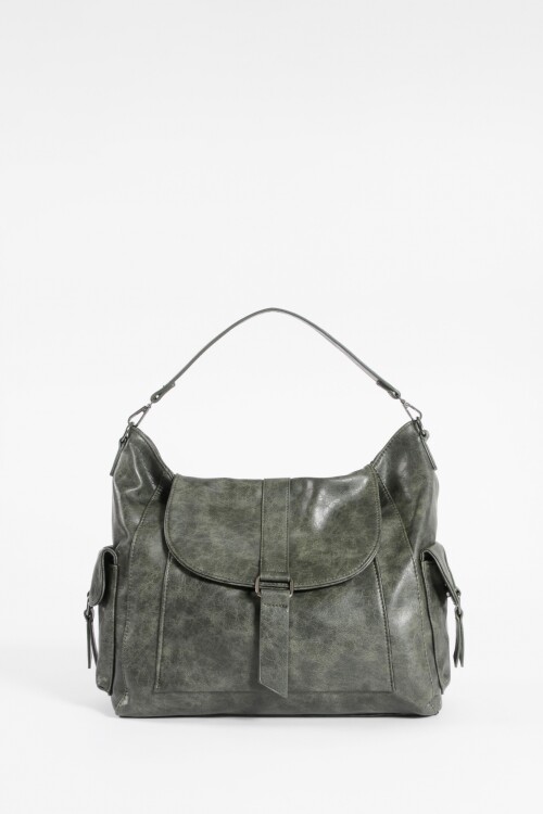 Cartera hobo con tapa verde