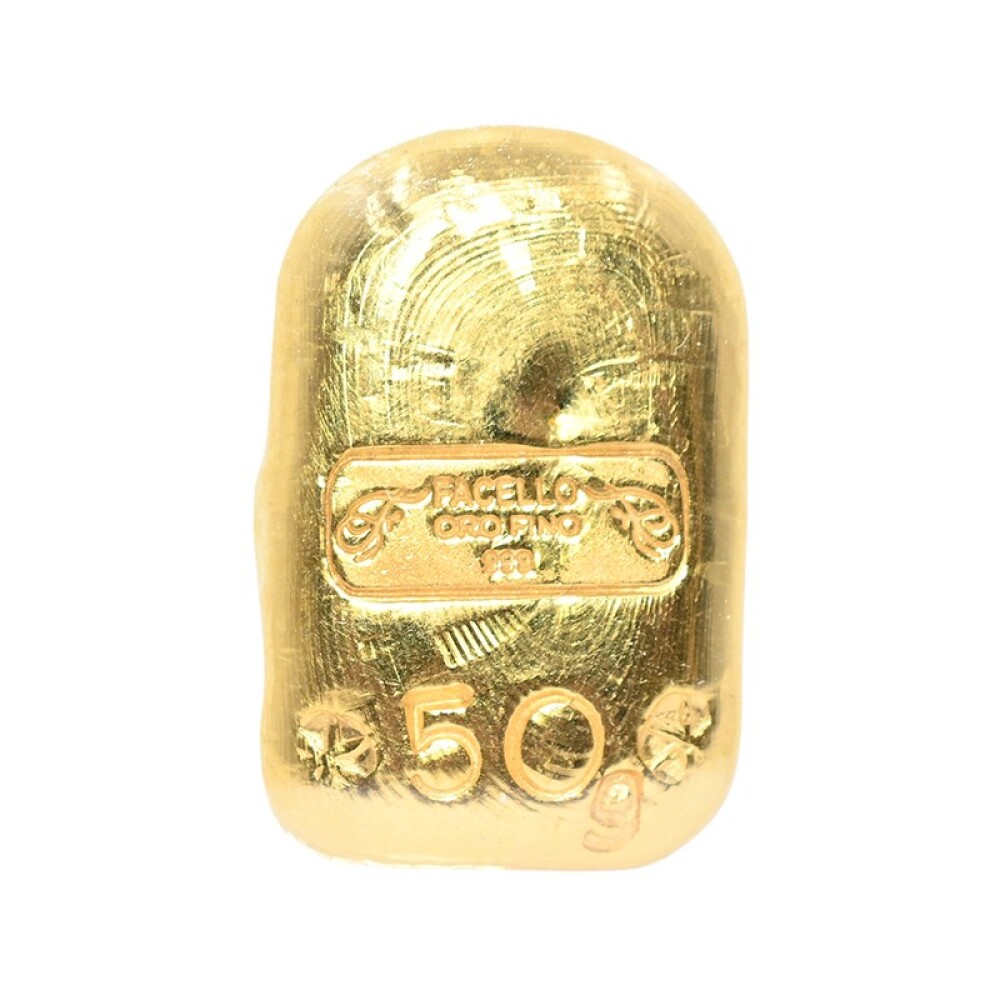 Lingote 50 gr de oro fino 999. Sellado Joyería Facello Lingote 50 gr de oro fino 999. Sellado Joyería Facello