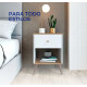 Mesa De Luz Linea Nordica Living Dormitorio 1 Cajon Blanco