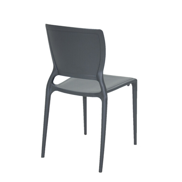Silla apilable grafito SOFIA con respaldo cerrado -TRAMONTINA TD0602