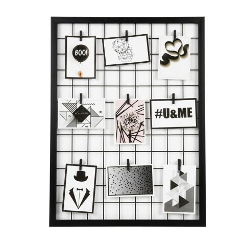 PANEL METAL NEGRO P/FOTOS C/PINZAS 47X67CM Unica